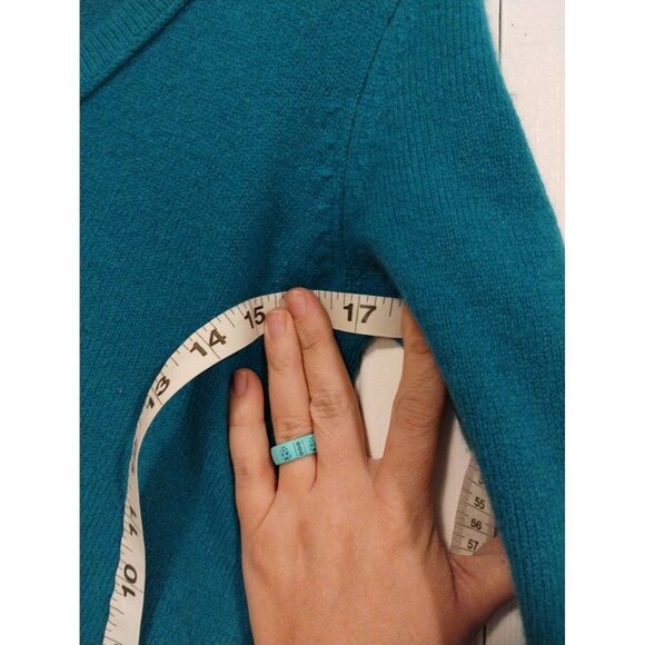 Martin + Osa Cashmere blend teal pullover sweater - Picture 3 of 6